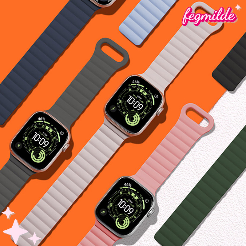 สายซิลิโคน ยาง for Apple Watch Ultra/SE 3 2 49มม 46มม 45มม 44มม 40มม 42มม 41มม 38มม Iwatch Series 11 10 9 8 7 6 5 4 3