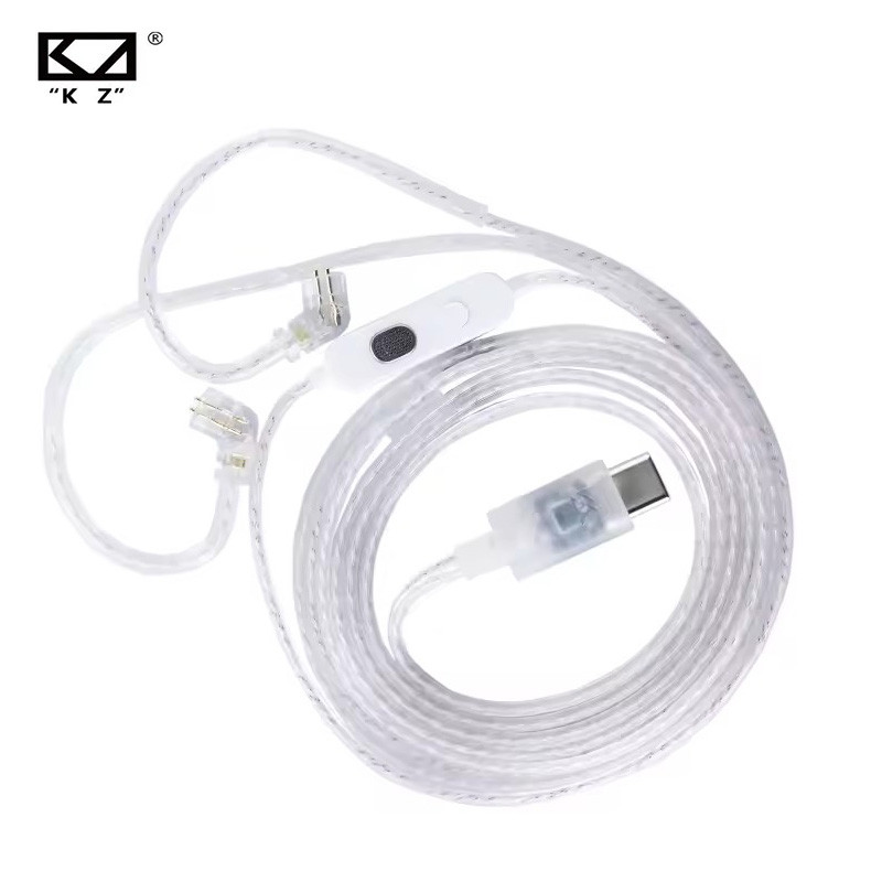 Kz Original TYPE-C สายหูฟังชุบเงินอัพเกรดสายหูฟังสําหรับ KZ Castor
