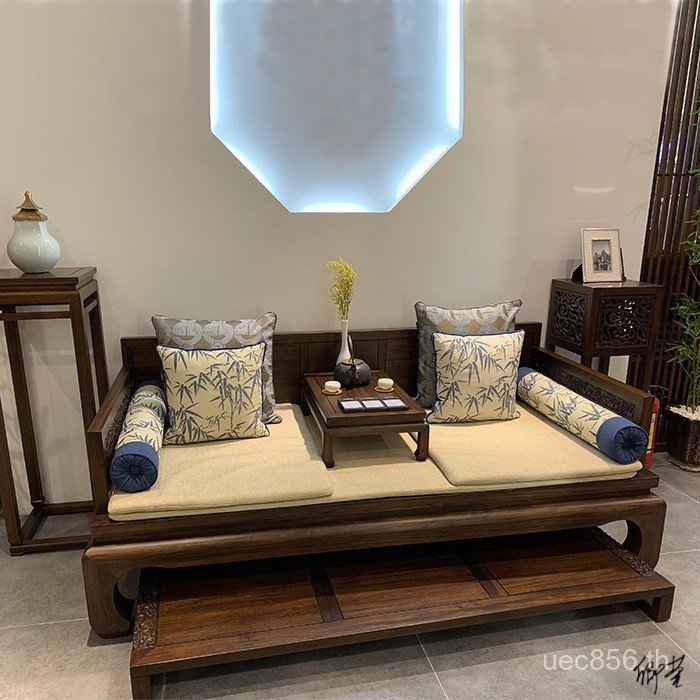 B & B เตียงโบราณ Tata Zen Arhat Tata ใหม่จีนวอลนัทสีดํา Arhat เตียงแกะสลัก Arhat เตียง Double Tenon 