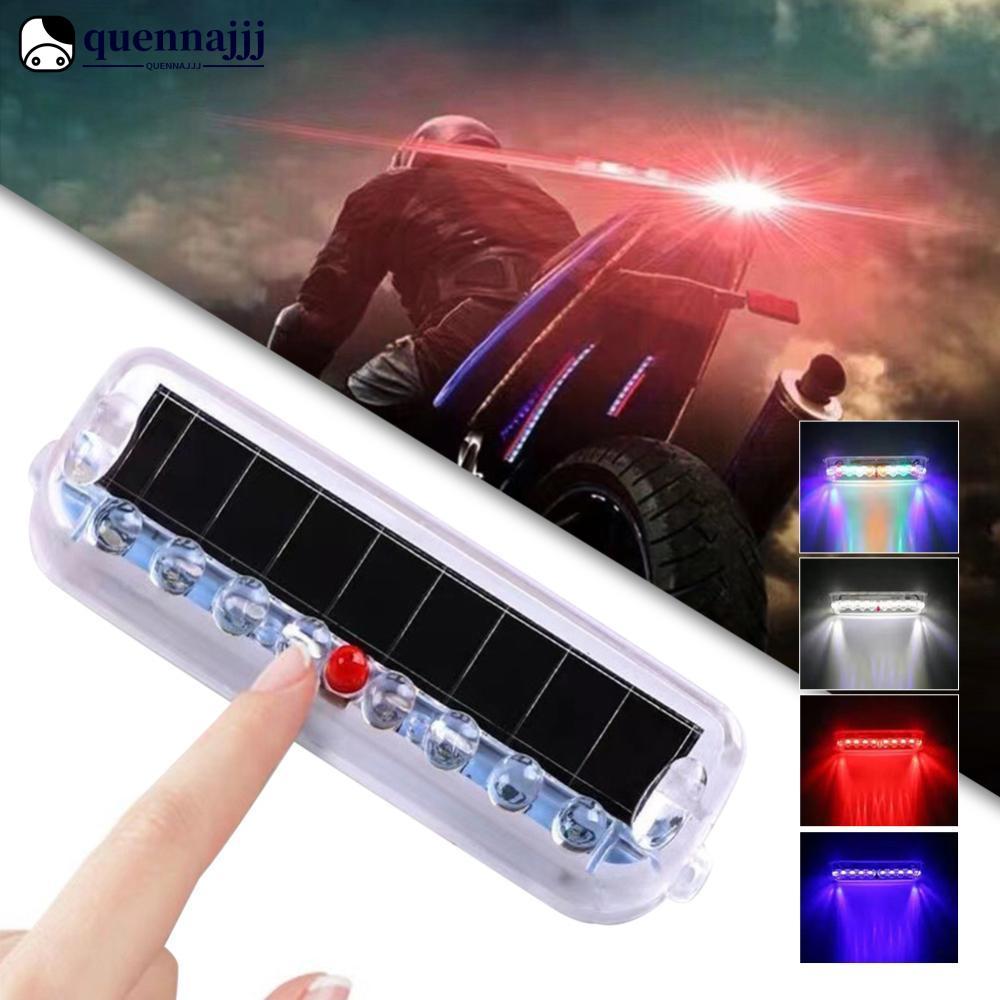 QHENNA 1 PC Mortorcycle พลังงานแสงอาทิตย์ LED Strobe Light ไฟเตือน Anti-ด้านหลัง Night Ride ไฟท้ายสํ