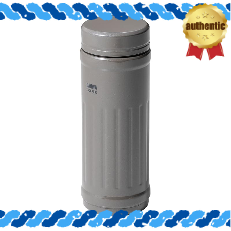 QAHWA Coffee Bottle 410ml in Greige, for Direct Drinking, Vacuum Insulated Dual Layer Structure, Tef