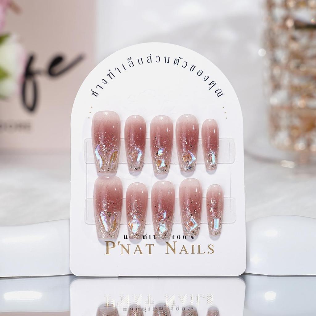 A052 P'Nat เล็บปลอมเจลแท้ แฮนด์เมดสวยจึ้ง เนื้อPMMA อลังการ ลายฮิตสุด ใช้ซ้ำได้ ทำเล็บ ติดทนนาน [ของขวัญฟรี]ชุดอุปกรณ์*1