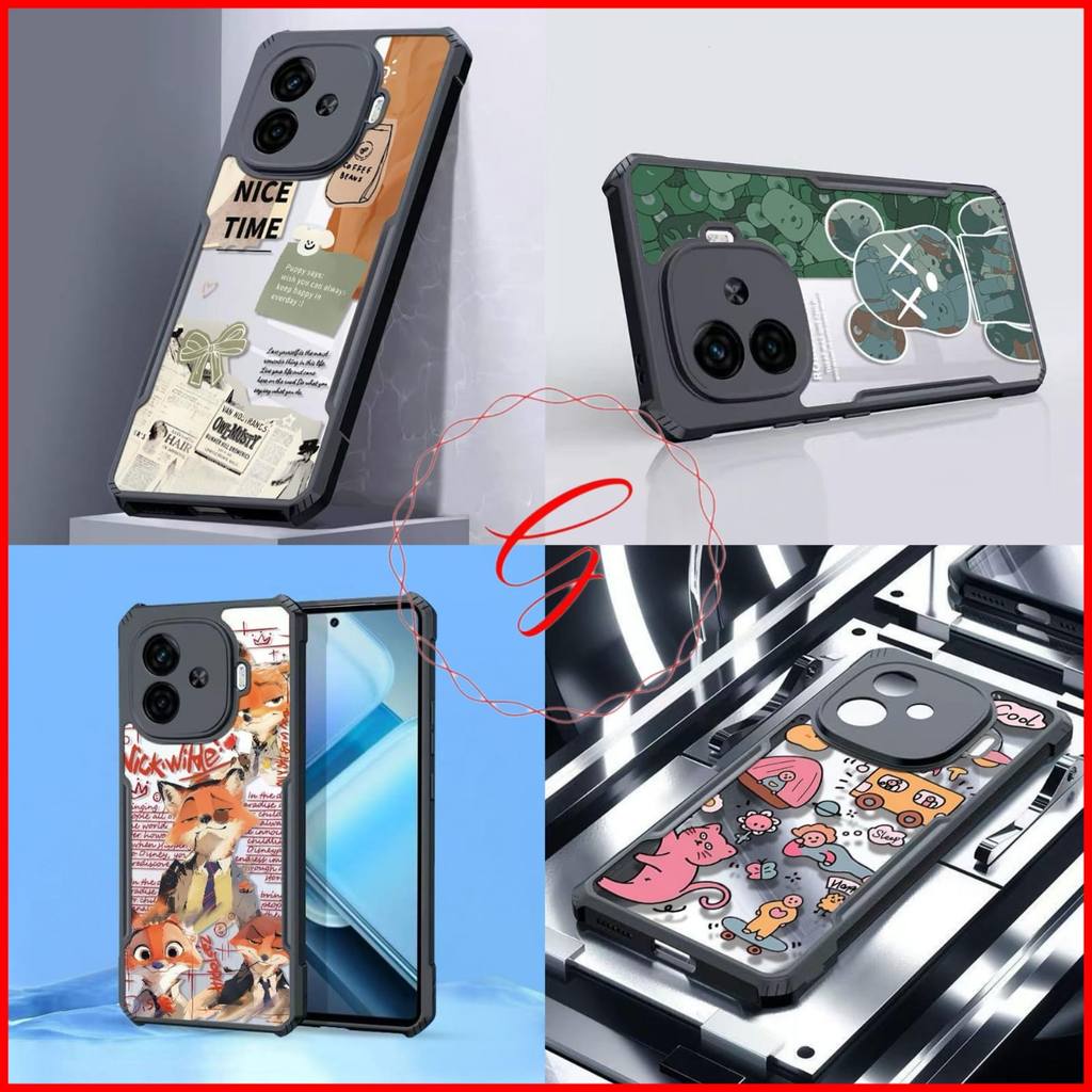 TEDDY BEAR MOTIF SHOCKPROOF CASE สําหรับ VIVO IQOO Z5 Z7 Z8 Z8X Z9 Z9X Z10 NEO 10 PRO S1 PRO T1 PRO 