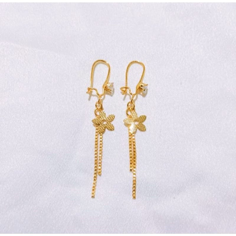 DESY TITANIUM EARRINGS FLOWER JURAI EARRINGS LONG JURAI EARRINGS ต่างหูผู้หญิง