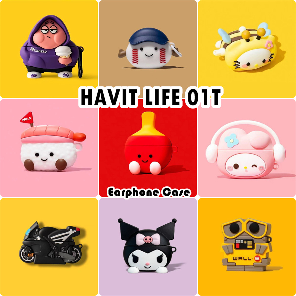 คุณภาพสูงสําหรับ HAVIT LIFE 01T Case Casing Soft Silicone Headphone Case การ์ตูนน่ารัก NO.3