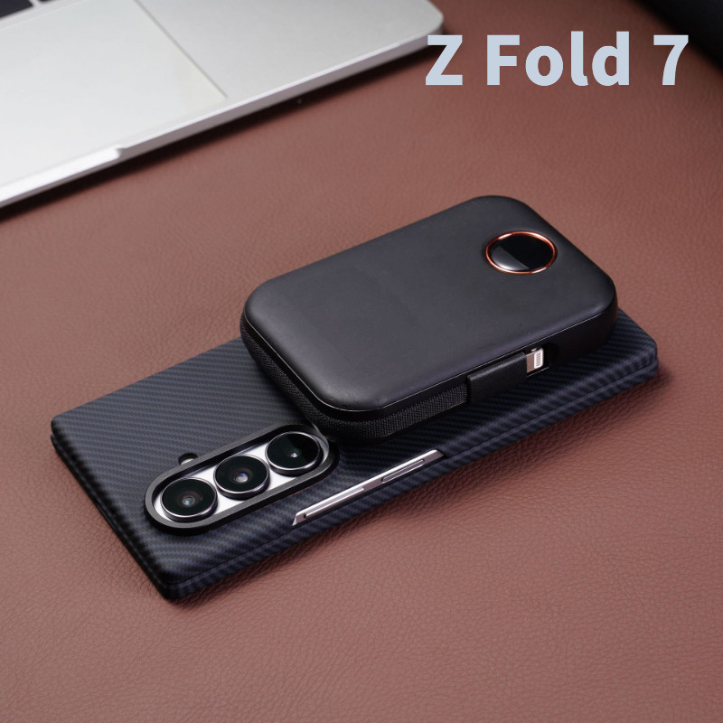 พร้อมใหม่สําหรับ Samsung Z Fold 6 Case Fold7 Fine Texture คาร์บอนไฟเบอร์ฝาครอบป้องกัน Fold76543 เคสป้องกันแม่เหล็ก - รูปที่ 4