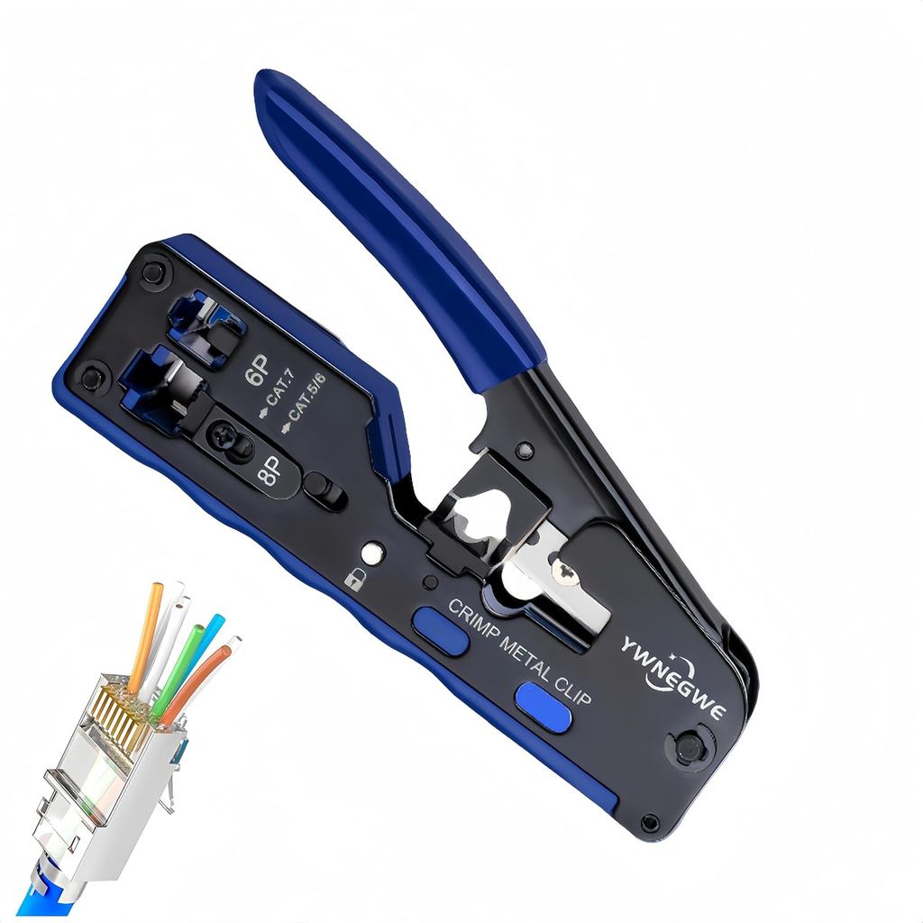 RJ45 Crimp TOOL Through Pass,Cat7 Cat6A Cat6 Cat5e Cat5 RJ45 CRIMPING TOOL,ผ่านCrimper Ethernet CRIM