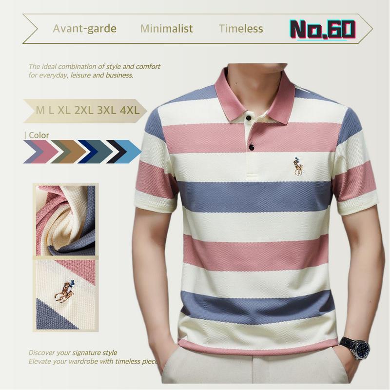 เสื้อโปโลสำหรับผู้ชาย, แฟชั่นฤดูร้อน, ปกลายทาง, สไตล์ลำลองธุรกิจ, เสื้อยืดแขนสั้นบาง, น้ำหนักเบา, ระบายอากาศได้, สบาย, มีสไตล์, เหมาะสำหรับสวมใส่ทุกวัน, การออกแบบอินเทรนด์ – โปรปัง