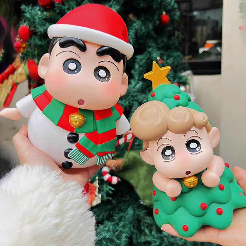 ตุ๊กตาคริสต์มาส Crayon Shin-chan Snow Dolls Shin-chan และ Shin-chan การ์ตูนน่ารักตุ๊กตาของเล่นสําหรั
