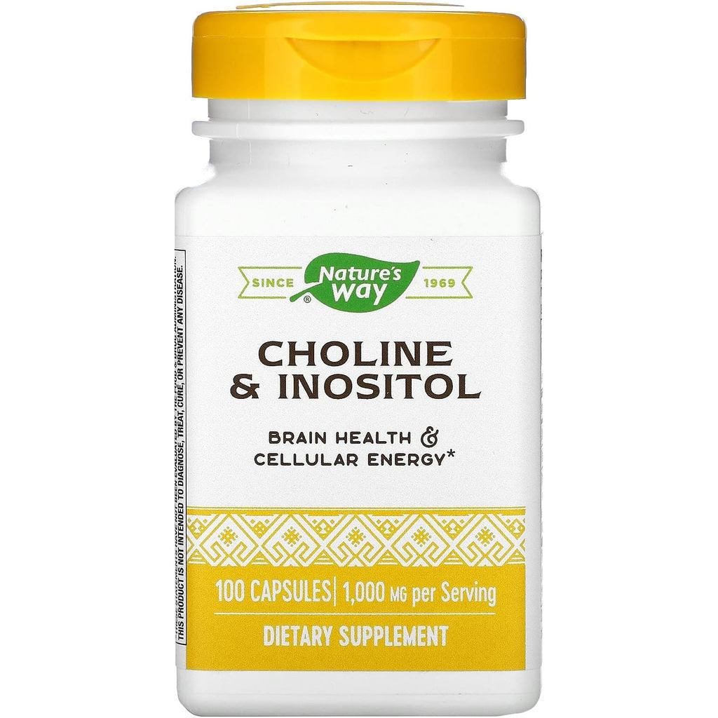 Natures Way Choline & Inositol รองรับสุขภาพสมอง & Cellular Energy*, 500 mg Choline & 500 mg Inositol