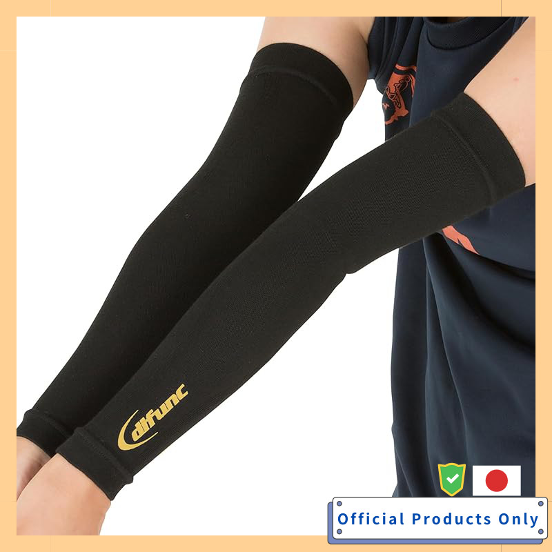 D&M Arm Sleeve Arm Cover 1 Pair Black X Gold Size L D-7000 Wear Resistance Gradual Compression Sweat
