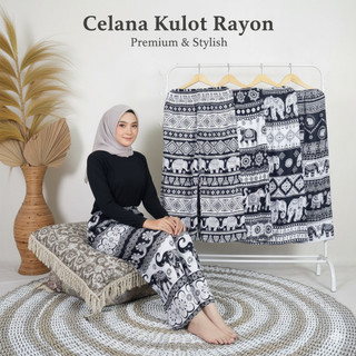Celana Panjang Kulot Unisex Bahan Rayon High Waist Nyaman – Size Reguler & Jumbo | Zavera