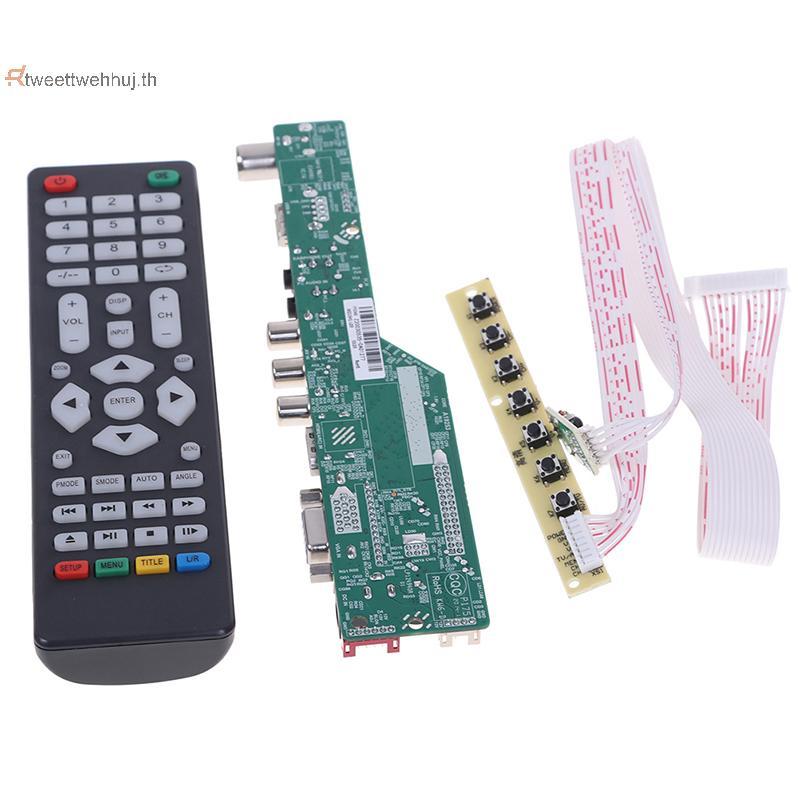 Tw T.SK106A.03 Universal LCD TV Controller Driver Board V53 analog TV เมนบอร์ด huj