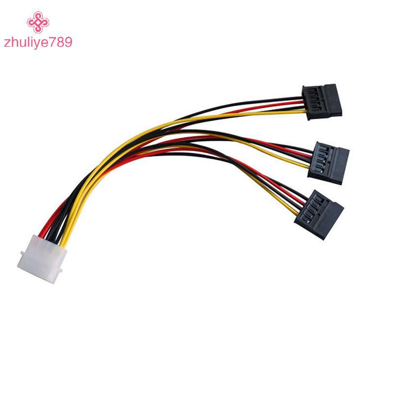 <zhuliye789>4พินIDE Molex ถึง 3 Serial ATA SATA Power Splitter Extension Cable Connectors Nice