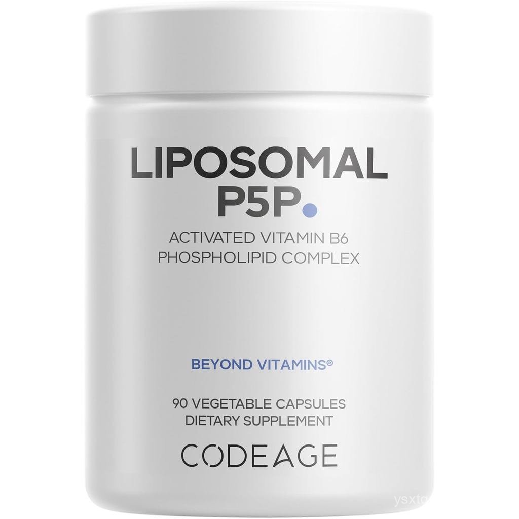 Codeage อาหารเสริม Liposomal P5P – วิตามินบี 6 เช่น Pyridoxal-5– ฟอสเฟต – จัดส่ง Liposomal – Active 