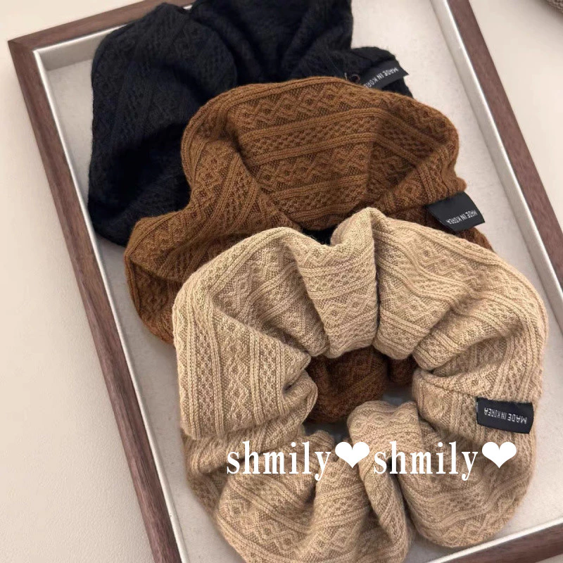 เวอร์ชั่นเกาหลีขนสัตว์ถักเชือกผมผ้า Scrunchy แหวนผมอารมณ์ Niche Tie Head เชือก