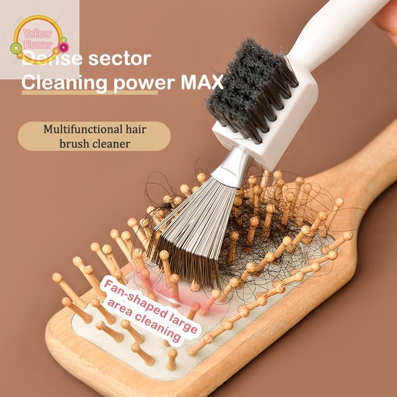 YellowFlower 2 in1 หวีทําความสะอาดที่ละเอียดอ่อนทําความสะอาดแปรงผมหวีเครื่องมือทําความสะอาด Handle E