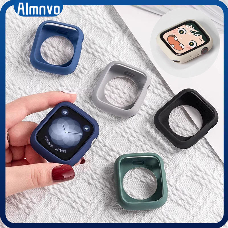 กรณียางอ่อนครอบคลุมกลวง for Smartwatch Apple Watch SE Ultra 3 2 Iwatch Series 11 10 9 8 7 6 5 49 46 42 45 44 40 41 38mm