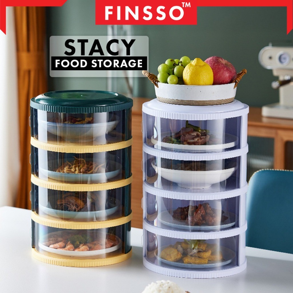FINSSO : กล่องใส่อาหาร ฝาครอบอาหาร 3/4/5 ชั้นเก็บอุณหภูมิ ชั้นวางอาหาร / การเก็บรักษาอาหาร Stacy Food Cover
