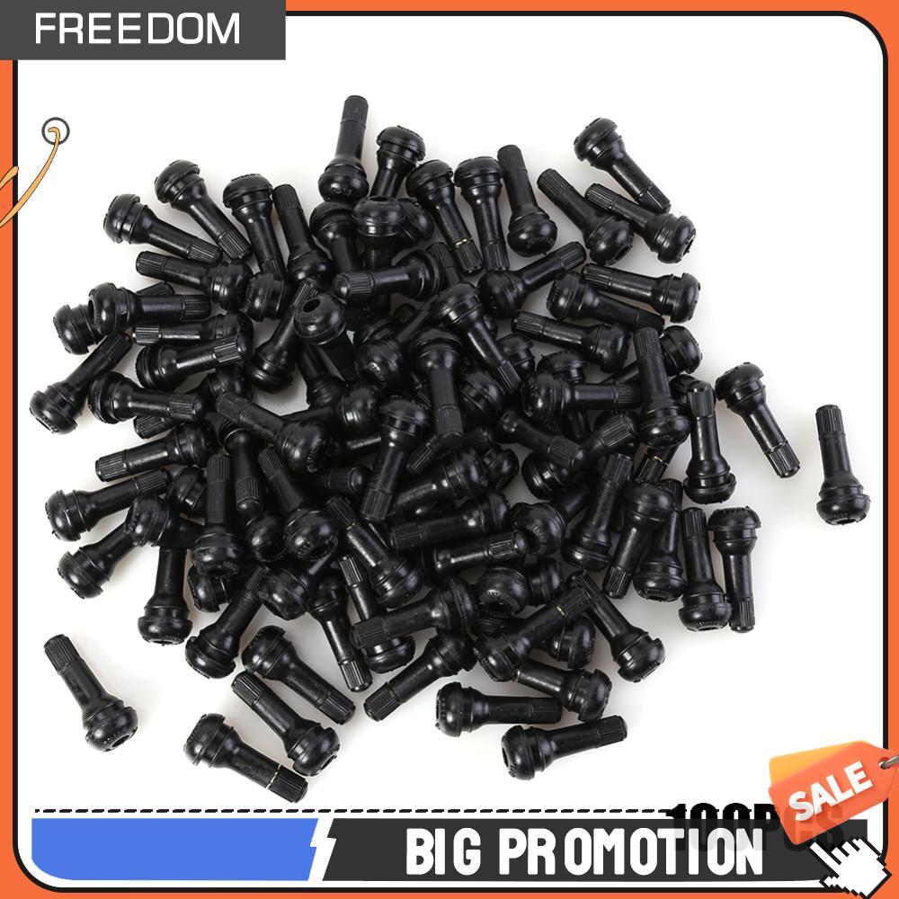 🚚มาถึงพรุ่งนี้🚚 100 ชิ้น TR-413 Snap In สั้นสีดํายางวาล์ว Stems TR413 วาล์วแบบไม่มียาง