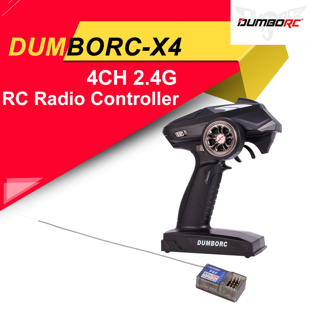 DUMBORC X4 4CH 2.4G RC วิทยุเครื่องส่งสัญญาณและ P6F ตัวรับสัญญาณ RC รถสําหรับ RC เรือ
