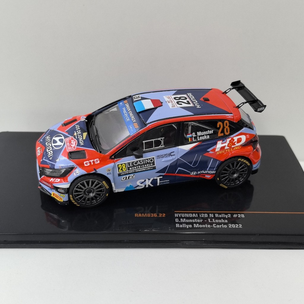 ไอโซ 1/43 #28 HYUNDAI i20 N 2022 HYUNDAI Rally Car Model Alloy จัดส่งฟรี SF Land Transport การถ่ายภา