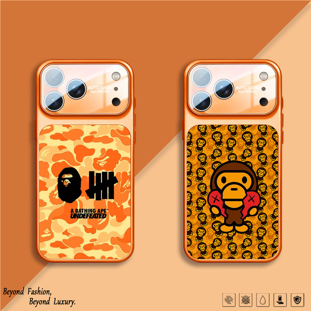 วัสดุ crylic BAPE สไตล์ Camo เคสโทรศัพท์ - Urban Street แฟชั่นแบรนด์ออกแบบโลโก้เคสโทรศัพท์สําหรับ iphone 17PRO Air 16 15 14 13 12 11 Pro Max 16 plus 14 15 เคสโทรศัพท์