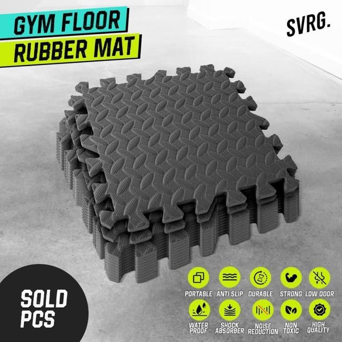 SVRG. Gym Flooring Puzzle - Eva Mat Puzzle - 30x30 Mat - สีดํา