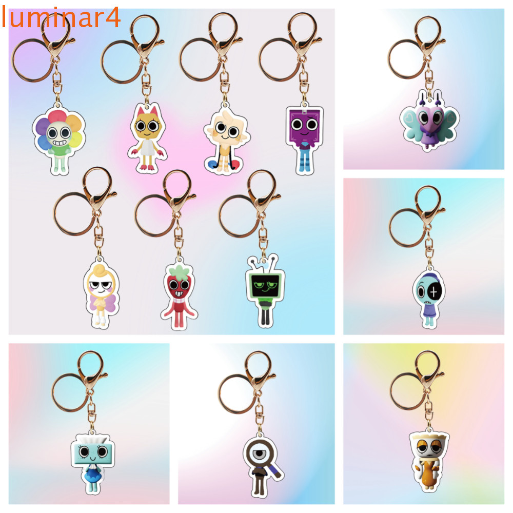 LUMINAR Game พวงกุญแจโลกของ Dandy, Pebble Scraps Dandys World จี้, Glisten การ์ตูนตลก Shelly Goob Co