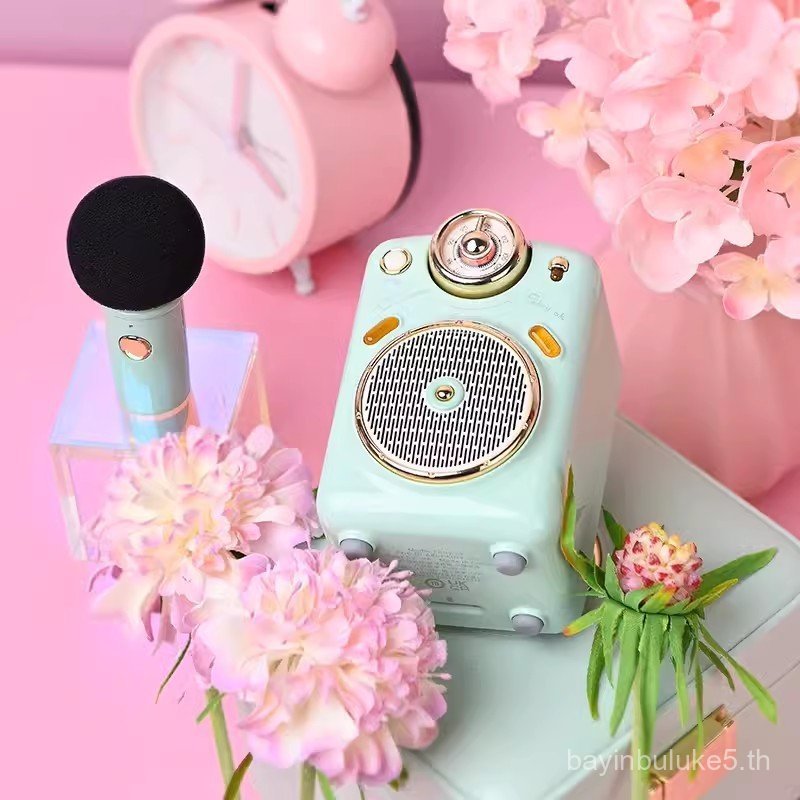 Divoom Divoom Little Witch ลําโพงบลูทูธการ์ดวิทยุพร้อมไมโครโฟน K เพลงเสียงพัดลม KTV ในครัวเรือน