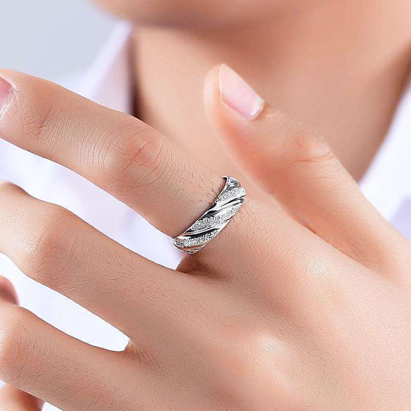 TB Spot Goods#Ring Trendy Pure Silver Single Personality999Custom Men's Hip-Hop Simple Adjustable Op