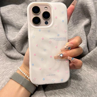 มารุ่นใหม่ เคสโทรศัพท์17 ดีไซน์ดาวระบายและโบว์ เคสนิ่มอุกกาบาต For IPhone17 11 12 13 6/7/8 14 15PLUS 16ProMAX XR XSMAX