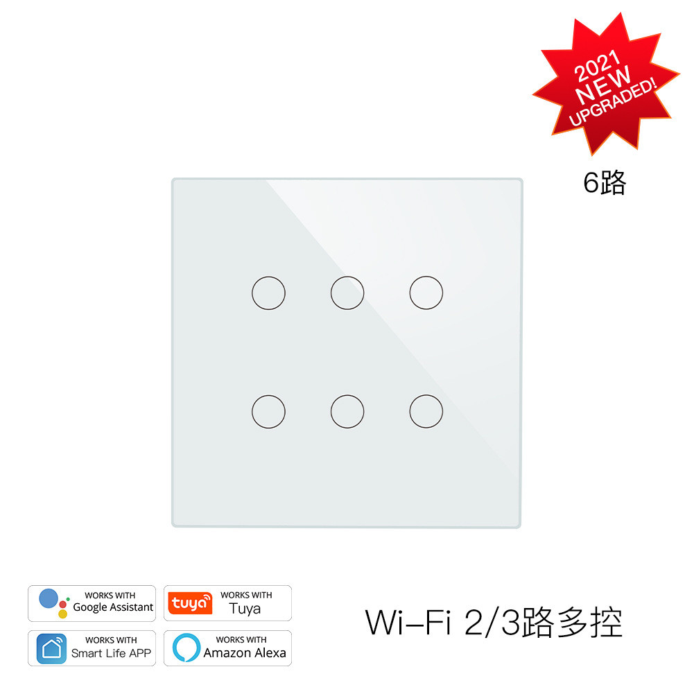 WiFi Graffiti Smart Home Light Touch Switch app Timing Voice 6-Channel Touch Brazil ข้อมูลจําเพาะ Sm