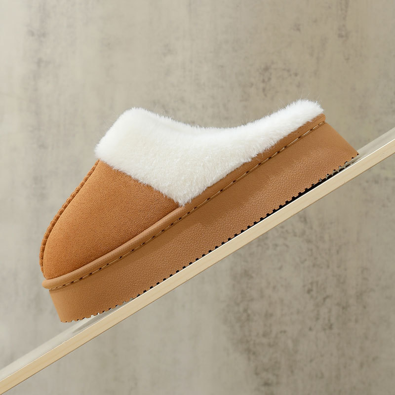 UTUNE รองเท้าแตะตุ๊กตาพื้นหนาสําหรับผู้หญิงฤดูใบไม้ร่วงฤดูหนาวรองเท้าแตะผ้าฝ้ายในร่มสําหรับสวมใส่กลา