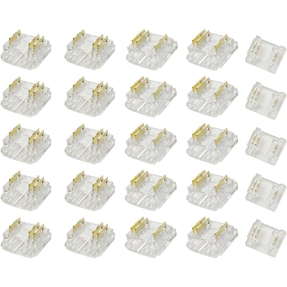 3-Pin 10 มม. COB LED Strip Connector Kit สําหรับ Solderless Strip-to-Strip Joints บน CCT COB LED Lig