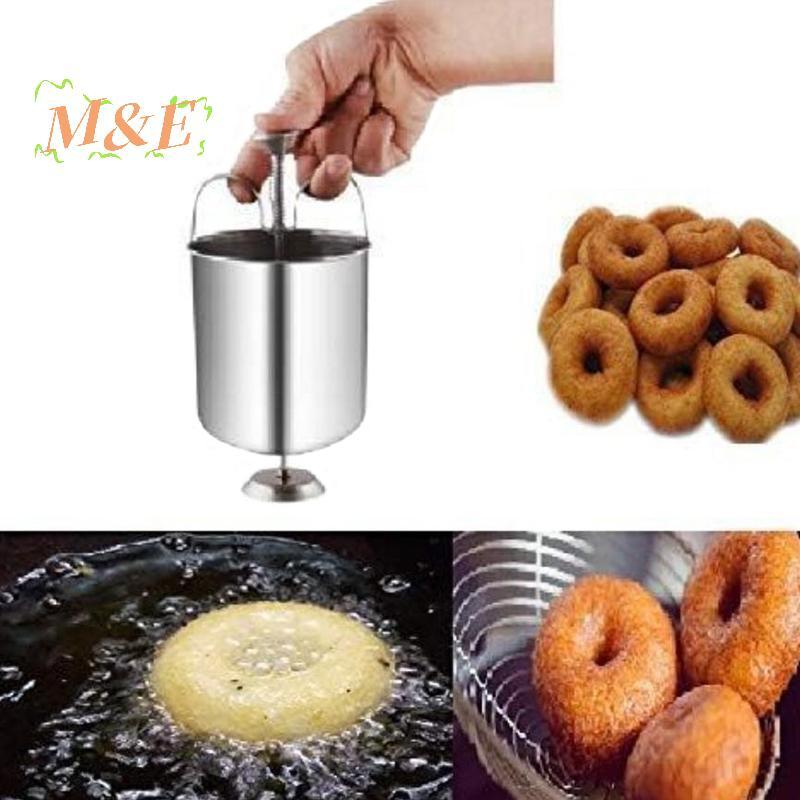 [M&E] เครื่องทําโดนัทขนมสแตนเลสในครัวอุปกรณ์อบขนมโฮมเมด Vada Donut Maker Dispenser เครื่องมืออบขนม [ใหม่]