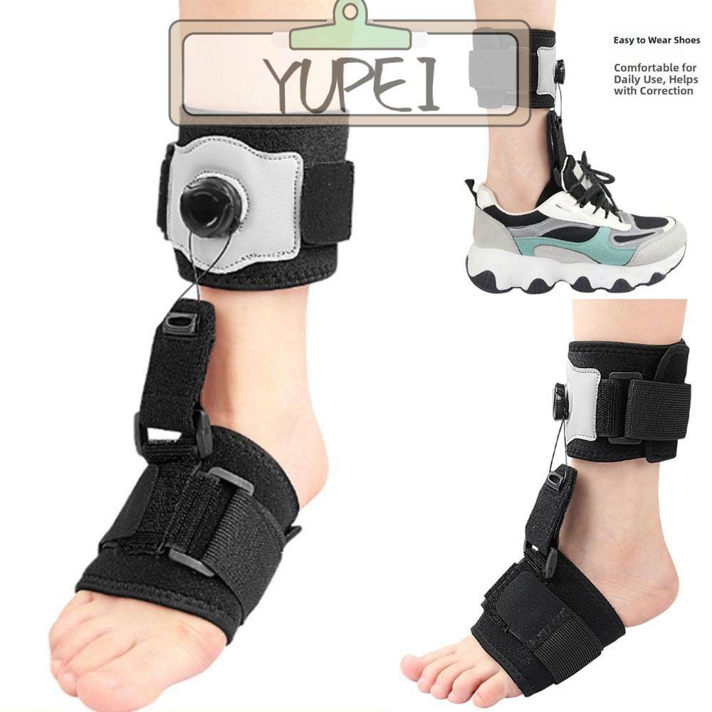 YUPEI สายรัดเท้า, สายรัดดึงลูกบิดแบบปรับได้ยาว, อัพเกรดระบายอากาศ Achilles Tendonitis Foot Support U