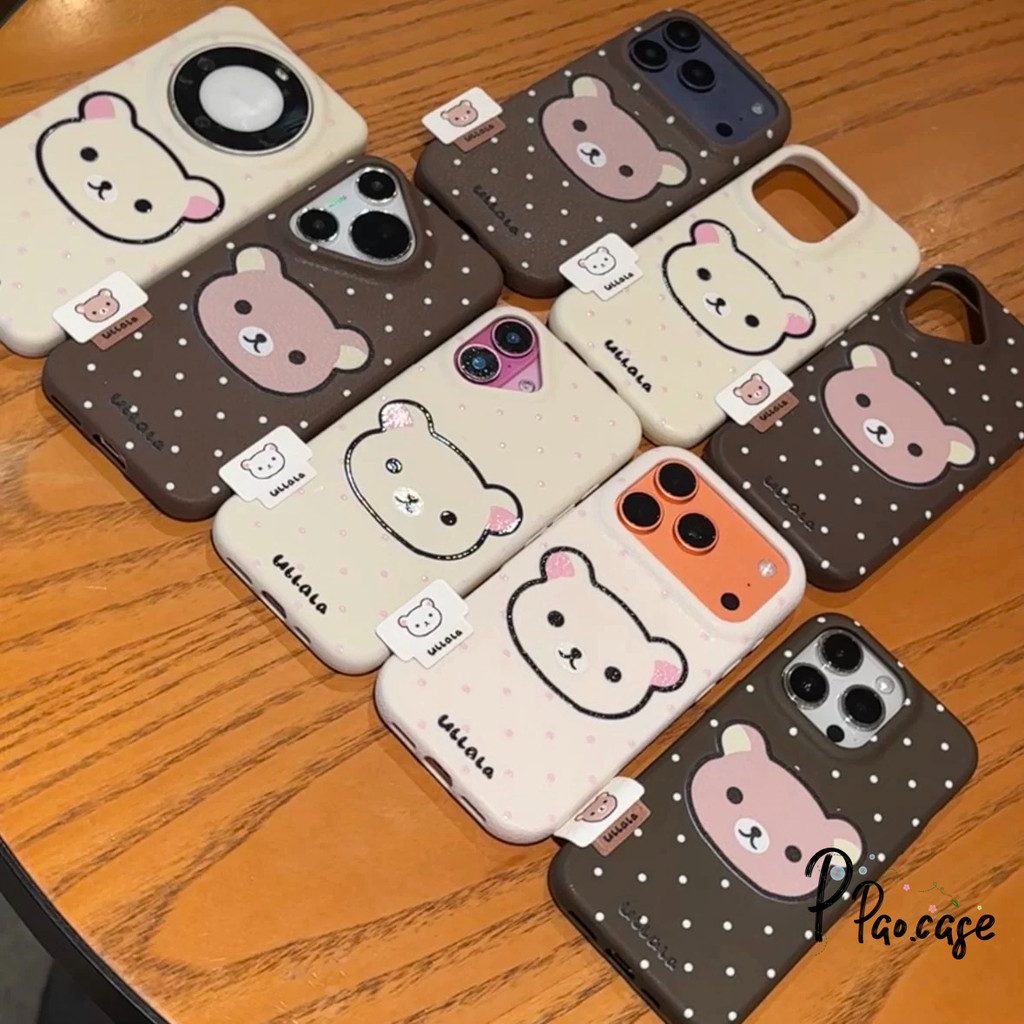 เคสไอโฟน13สำหรับIPhone 17 16 11 Air 15 13 12 Pro Max 15 14 7 8 16 Plus XR X XS SE 2 3คลื่นวินเทจจุดจุดหนังหมีเนื้อปกอ่อน