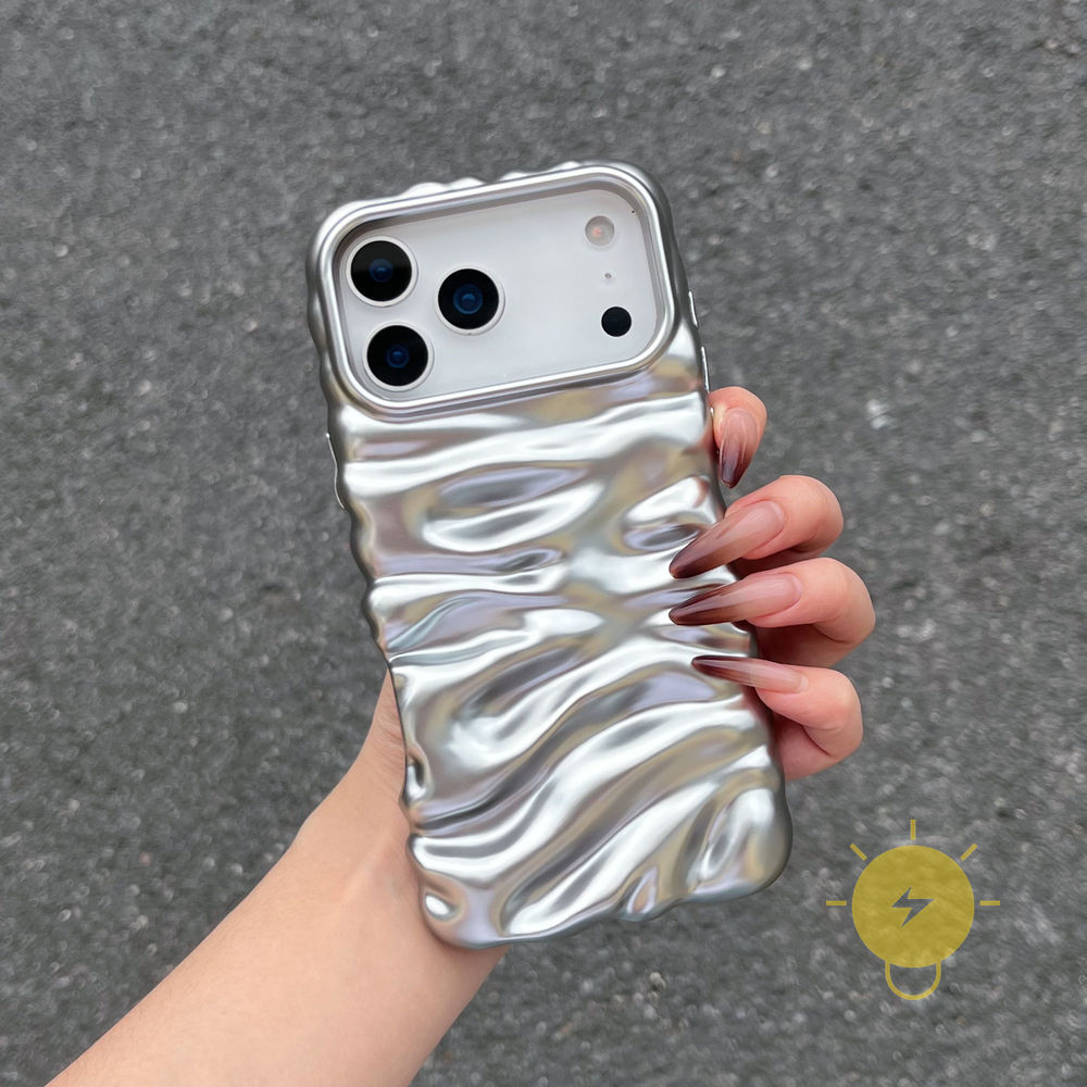 For เคสไอโฟน TPU Plating Butter 3D Silver เคส Phone Case For iPhone 17 Pro Max Plus 16 15 14 13  Cover  Aesthetic Korean Cute ราคา ถูกที่สุด ดีลบีเคเค