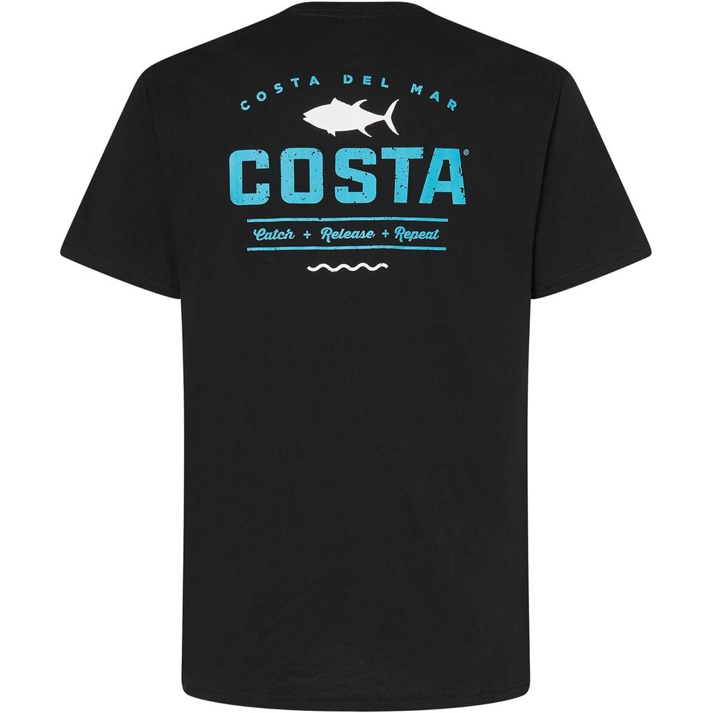 Costa Del Mar Mens Plus ขนาดตกปลากราฟิกแขนสั้นเสื้อยืดหลวมผ้าฝ้าย 100% Breathable Comfort Top สําหรั