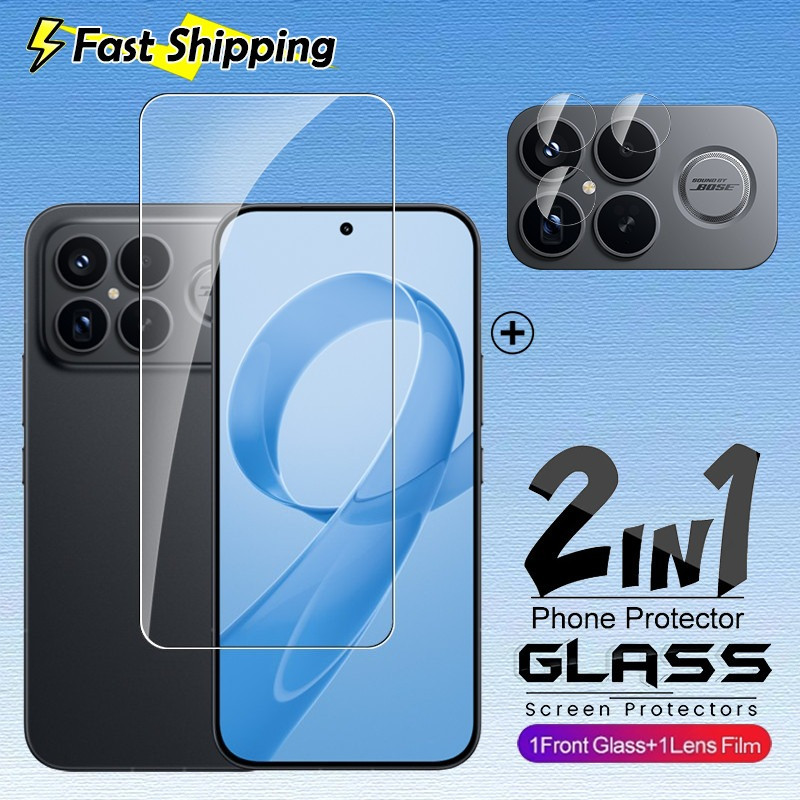 2in1 สําหรับลายนิ้วมือปลดล็อคกระจกนิรภัยสําหรับ Xiaomi Poco F8 Pro Ultra PocoF8 F8Pro F8Ultra 5G 3D Protector เต็มหน้าจอฝาครอบหน้าจอ HD เลนส์ป้องกันฟิล์ม