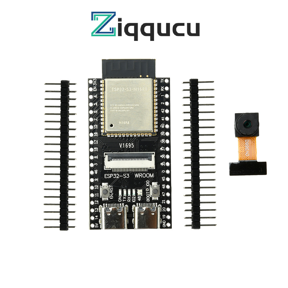 Ziqqucu ESP32-S3 CAM บอร์ดพัฒนา WiFi บลูทูธ & OV3660 กล้อง Dual Type-C อินเทอร์เฟซ ESP32-S3-WROOM-1 