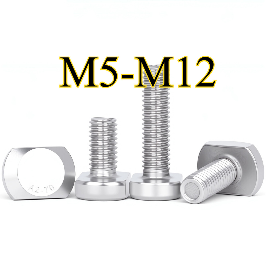 304 สแตนเลสสตีล T-สกรู GB37 แม่พิมพ์ groove bolt T-รูปจานสกรู M5/M6/M8/M10/M12 * L12-70 มม.CQ-MB