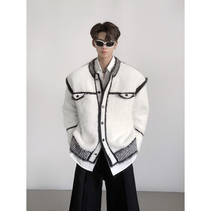 หรูหรา Faux Plush ถักเสื้อสเวตเตอร์ถัก Unisex หลวม Street แนวโน้มสวมใส่