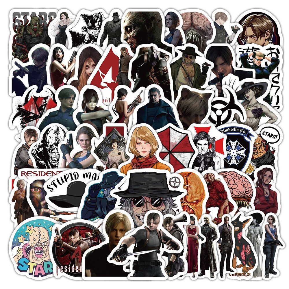 สติ๊กเกอร์กราฟฟิตีอุปกรณ์ต่อพ่วง Resident Evil 60 ชิ้นตกแต่งของขวัญคริสต์มาส Christmas gift