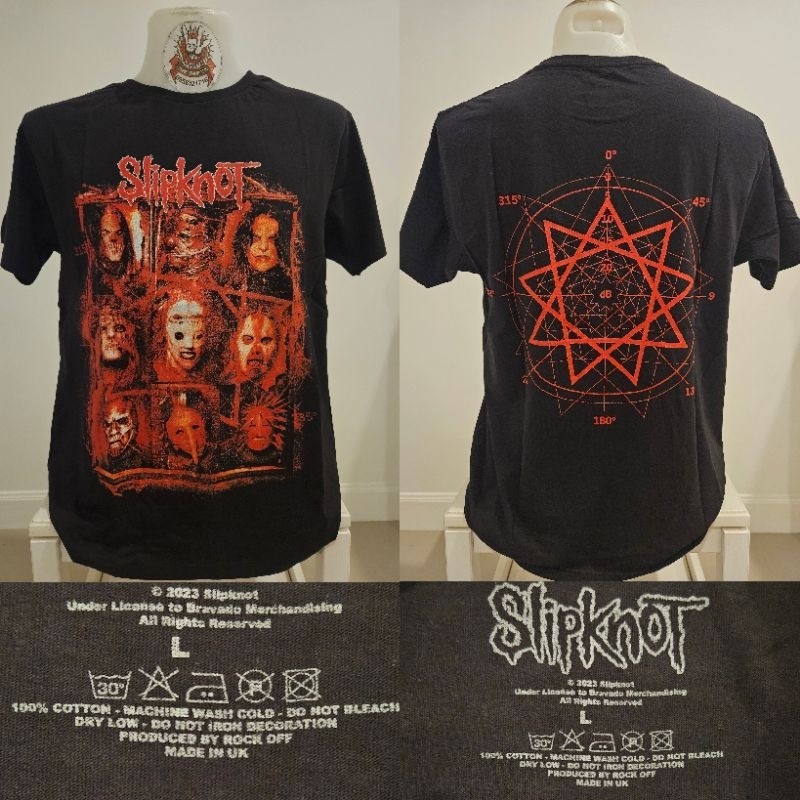 🌍เสื้อวง เสื้อวงร็อค Slipknot สลิปน็อต เสื้อวงงานลิขสิทธิ์แท้ นำเข้า 100% ป้ายปั้มคอ UK สินค้ามือ1🚩S