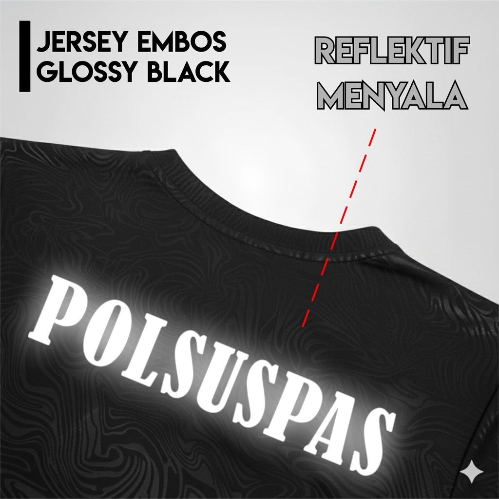 เสื้อยืด POLSUSPAS สกรีนลายเรืองแสง วัสดุ Dryfit พรีเมี่ยม CODE JERSEY POLSUPAS NYALA