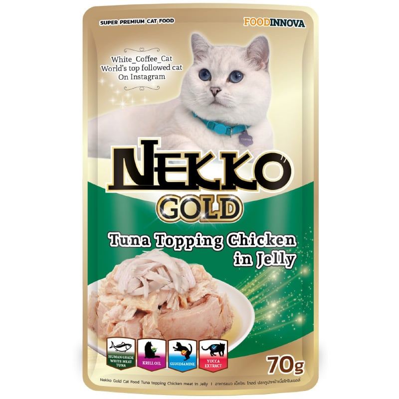 NEKKO Gold طعام قطط رطب تونة ودجاج بالجيلي — صورة 2