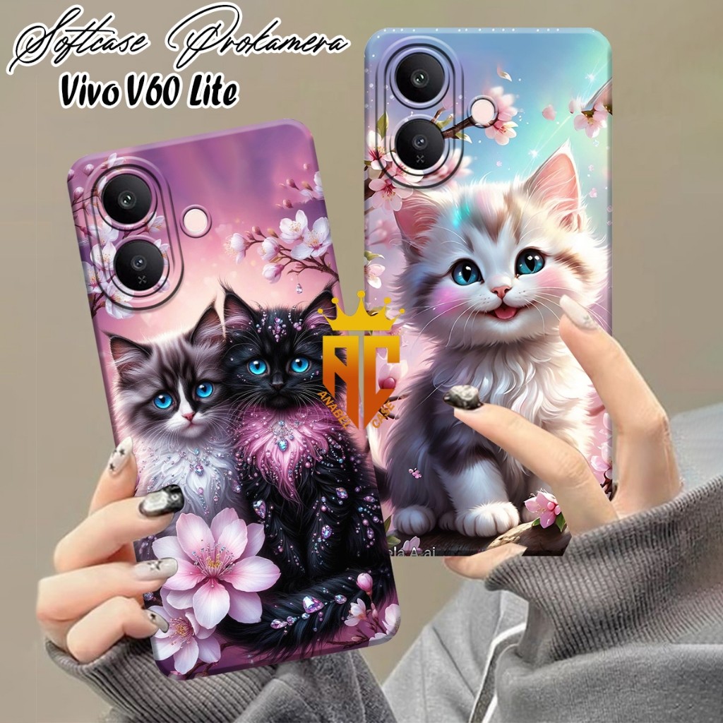 เคสสําหรับ VIVO V60 LITE - เคส VIVO V40 LITE - เคส VIVO V50 LITE พร้อมลายแมวน่ารัก - เคส Vivo [VLITE