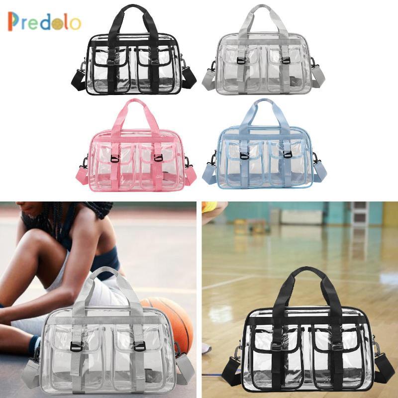 [Predolo] PVC Clear Tote Bag กันน้ํา PVC Gym Bag สําหรับชายหาดแคมป์ปิ้งสนามกีฬาคอนเสิร์ต
